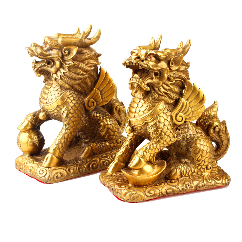 黃銅麒麟擺件 融合傳統(tǒng)工藝與現(xiàn)代通訊的家居飾品